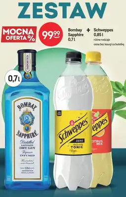 Żabka Zestaw: Bombay Sapphire 0,7 l + Schweppes 0,85 l oferta