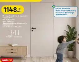 Castorama Drzwi pełne ukryte do wewnątrz + ościeżnica oferta