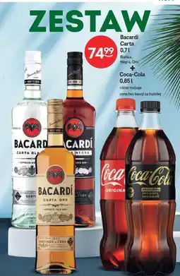 Żabka Zestaw: Bacardi Carta (Blanca, Negra, Oro) 0,7 l + Coca-Cola 0,85 l oferta