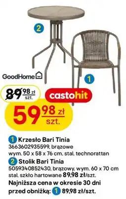 Castorama Krzesło i stolik Bari Tinia oferta