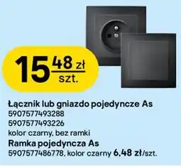 Castorama Łącznik lub gniazdo pojedyncze As czarne Ospel oferta