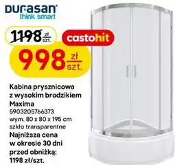 Castorama Durasan Kabina prysznicowa z wysokim brodzikiem Maxima oferta