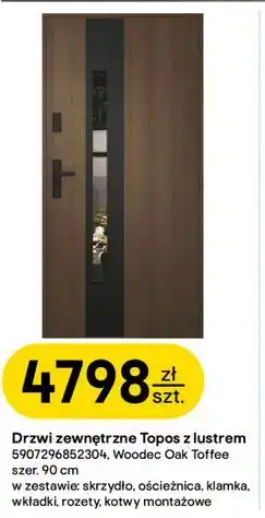 Castorama Drzwi zewnętrzne Topos z lustrem Woodec Oak Toffee oferta