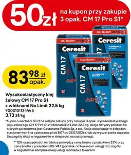 Castorama Wysokoelastyczny klej żelowy CM 17 Pro S1 z włóknami No Limit oferta