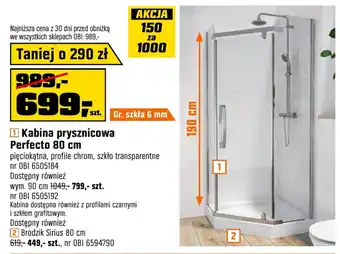 Kabina prysznicowa Perfecto 80 cm