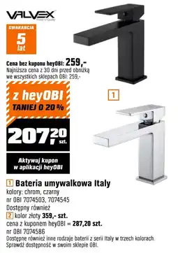 OBI Bateria umywalkowa Italy oferta