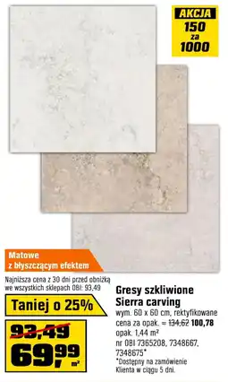 OBI Gresy szkliwione Sierra carving oferta