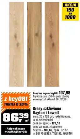 OBI Gresy szkliwione Dayton i Lowell oferta