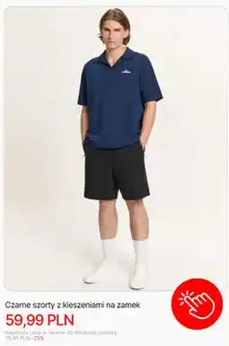Cropp Szorty czarne z kieszeniami na zamek Cropp oferta