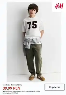 H&M Spodnie z domieszką lnu H&M oferta