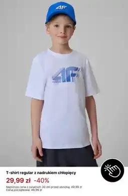 4F T-shirt regular z nadrukiem chłopięcy 4F oferta