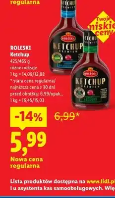 Lidl Ketchup Premium pikantny Roleski oferta