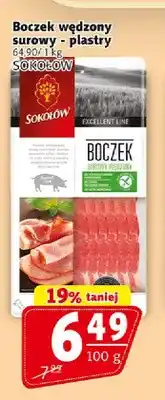 Prim Market Boczek wędzony surowy plastry Sokołów oferta