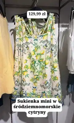 H&M Sukienka mini w śródziemnomorskie cytryny H&M oferta
