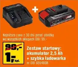 OBI Zestaw startowy: akumulator 2,5 Ah + szybka ładowarka oferta