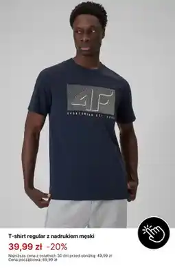 4F T-shirt regular z nadrukiem męski 4F oferta