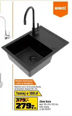 OBI Zestaw zlew Karo z baterią elastyczną i syfonem oferta