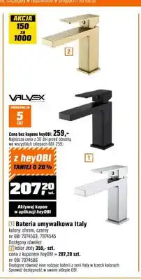 OBI Bateria umywalkowa Valvex Italy czarny oferta