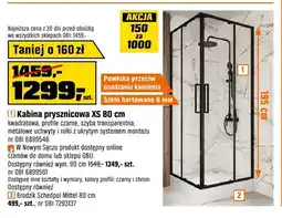 OBI Kabina prysznicowa XS 80 cm oferta