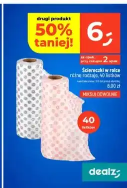 Dealz Ściereczki w rolce 40 listków oferta