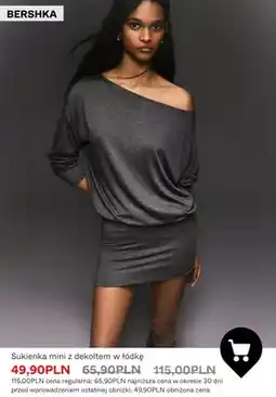 Bershka Sukienka mini z dekoltem w łódkę Bershka oferta
