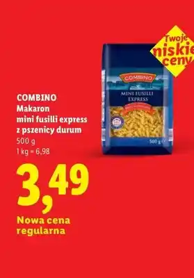 Lidl Makaron mini fusilli express z pszenicy durum Combino oferta
