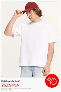 Cropp Koszulka męska biała basic Cropp oferta