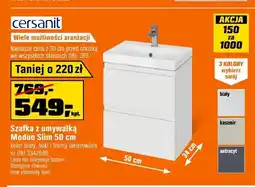 OBI Szafka z umywalką Cersanit Moduo Slim 50 cm oferta