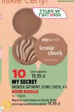 Drogerie Natura Bronzer satynowy My Secret Iconic Cheek oferta