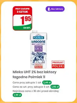 Dino Mleko UHT 2% bez laktozy łagodne Polmlek oferta