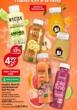 Żabka Foddini, Shot S!, Lemoniada lub Sok Wycisk oferta