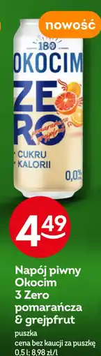 Żabka Napój piwny Okocim 3 Zero pomarańcza & grejpfrut oferta