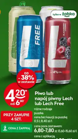 Żabka Piwo lub napój piwny Lech lub Lech Free oferta