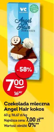 Żabka Czekolda mleczna angel hair kokos oferta