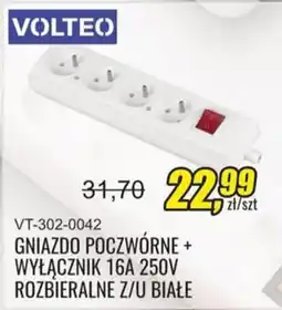 Unimet Gniazdo Poczwórne + Wyłącznik 16A 250V Rozbieralne Z/U Białe oferta