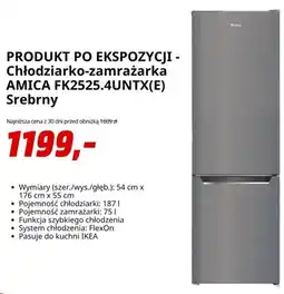 Media Markt Chłodziarko-zamrażarka Amica FK2525,4UNTX(E) Srebrny oferta
