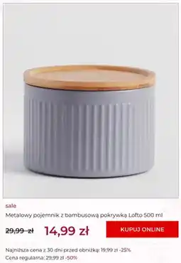 Home&You Metalowy pojemnik z bambusową pokrywką Lofto home&you oferta