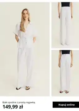 Greenpoint Spodnie damskie białe z prostą nogawką Greenpoint oferta