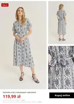 Greenpoint Sukienka midi z kwiatowym nadrukiem Greenpoint oferta