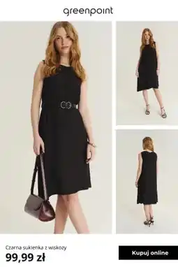 Greenpoint Sukienka damska czarna z wiskozy Greenpoint oferta