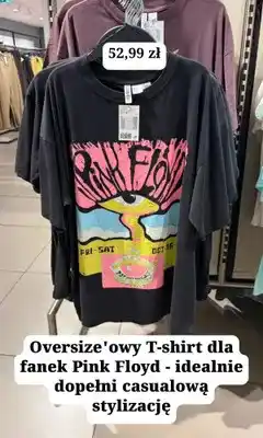 H&M T-shirt oversize Divided Pink Floyd oferta