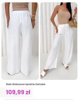 Modna Kiecka Białe Wiskozowe Spodnie Damskie oferta