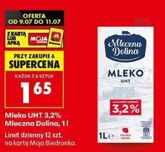 Biedronka Mleko UHT Mleczna Dolina oferta