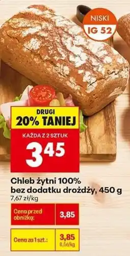 Biedronka Chleb żytni 100% bez dodatku drożdży oferta