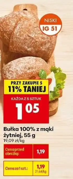 Biedronka Bułka 100% z mąki żytniej oferta