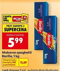 Biedronka Makaron spaghetti Barilla oferta