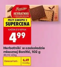 Biedronka Herbatniki w czekoladzie mlecznej Bonitki oferta
