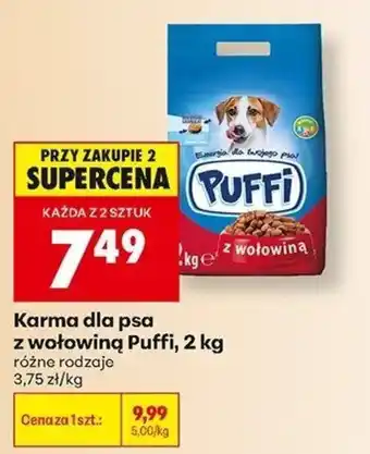 Biedronka Karma dla psa z wołowiną Puffi oferta
