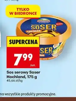 Biedronka Sos serowy Soser Hochland Cheddar oferta