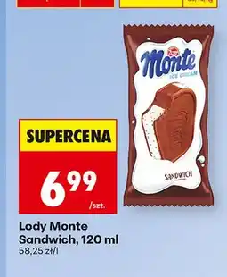 Biedronka Lody Monte Sandwich Zott oferta